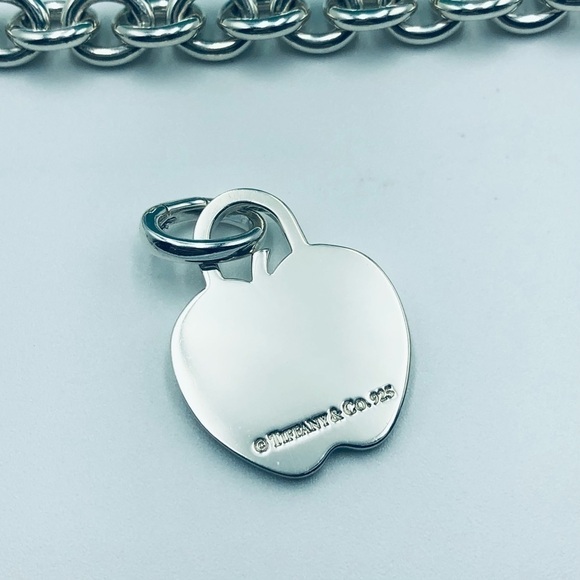 Tiffany & Co CUSTOM New York Heart ID Tag Apple Charm Bracelet with PACKAGING - Picture 7 of 14